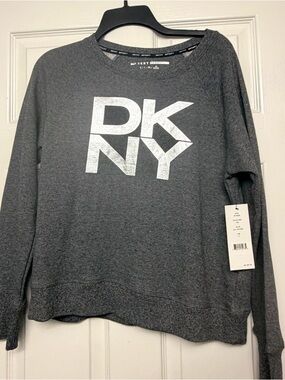 DKNY Gray Crewneck Sweatshirt with White Logo